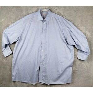 ETON Classic Fit Dress Shirt Blue Geometric Mens 3XL(19 48)  Button Long Sleeve
